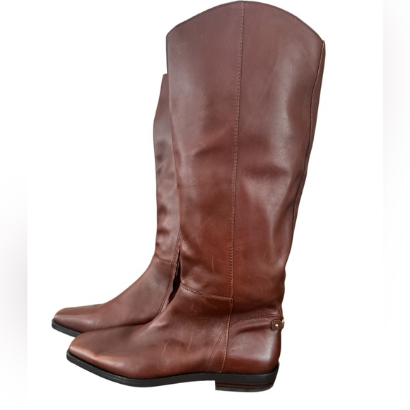 Sam Edelman Cesar Leather Riding Boots - Burnt Brandy - Square Toe - Size 7.5 - Picture 3 of 6
